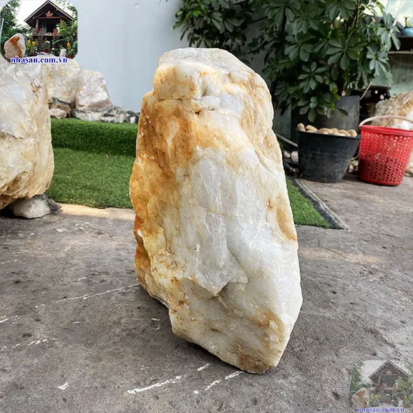 Đá thạch anh trắng thô khối 39.5kg-K161