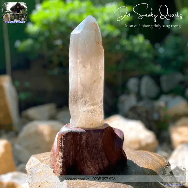Trụ đá smoky quartz 1.34kg,  cao 25cm x ngang 13.5cm - T729 