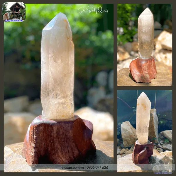 Trụ đá smoky quartz 1.34kg,  cao 25cm x ngang 13.5cm - T729 