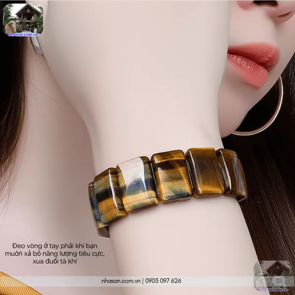 Vòng thạch anh mắt chim ưng phong thủy 20ly hộ thân, kích hoạt trí tuệ
