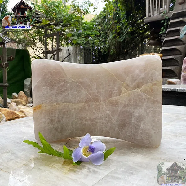 Gối đá thạch anh hồng 9.2kg-28cm G06
