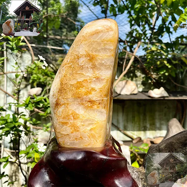 Trụ thạch anh bông vàng 9.4kg, cao 18cm x ngang 18cm -TAV132