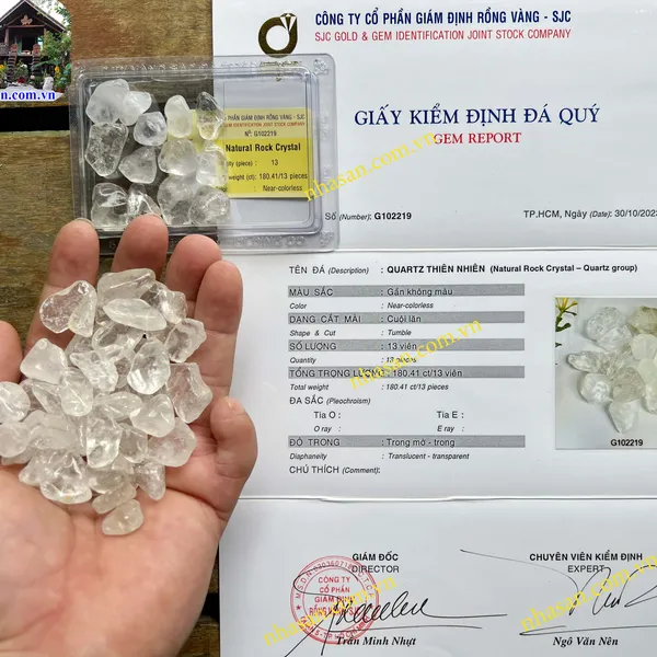 Đá thạch anh vụn trắng đánh bóng phong thủy