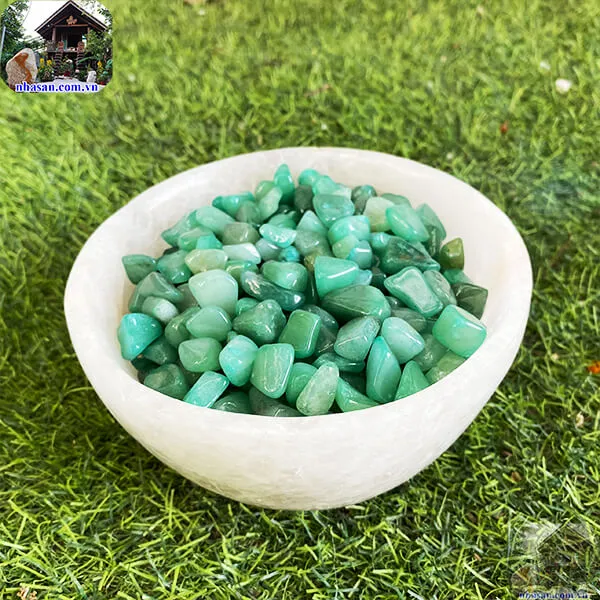 Bát đá thạch anh trắng 1.04kg-14cm B15