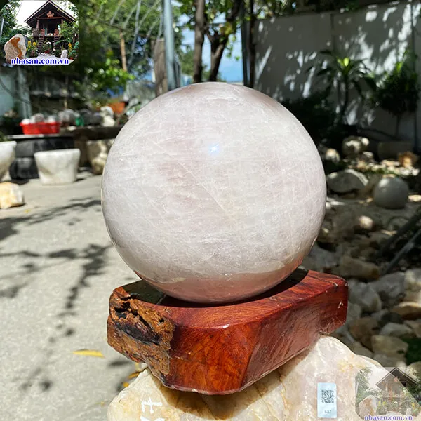 Quả cầu thạch anh hồng QC1286 - 8kg - 18.5cm