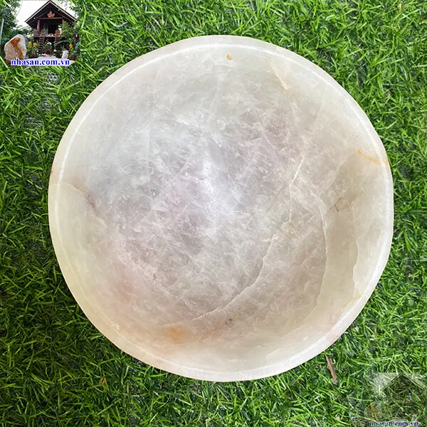 Bát đá thạch anh hồng 1.1kg-14.5cm B48