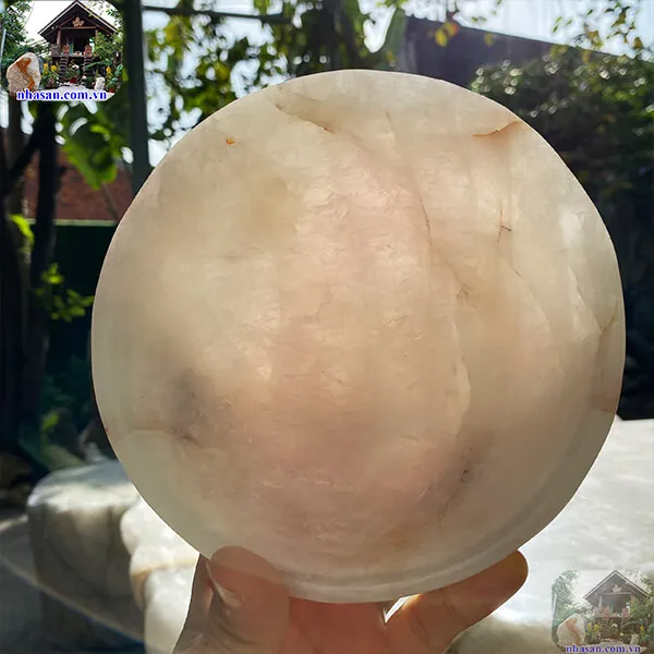 Bát đá thạch anh hồng 1.1kg-14.5cm B48