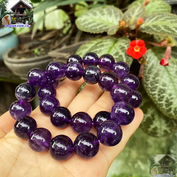 Vòng Tay Thạch Anh Tím 14 Ly