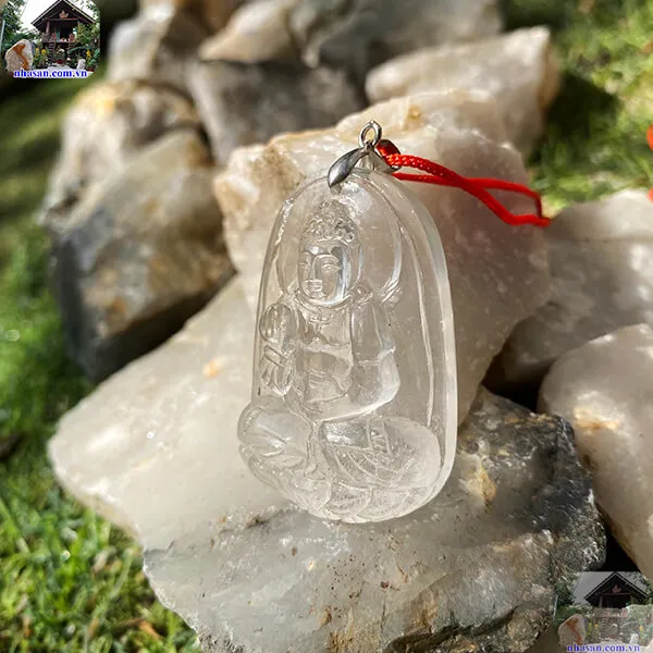  Mặt Phật A Di Đà đá thạch anh trắng (20g) tự nhiên - MPTAT04