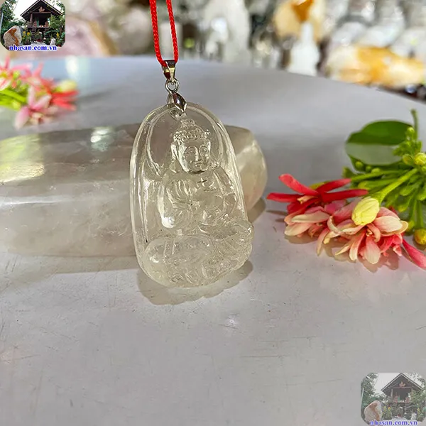  Mặt Phật A Di Đà đá thạch anh trắng (20g) tự nhiên - MPTAT04