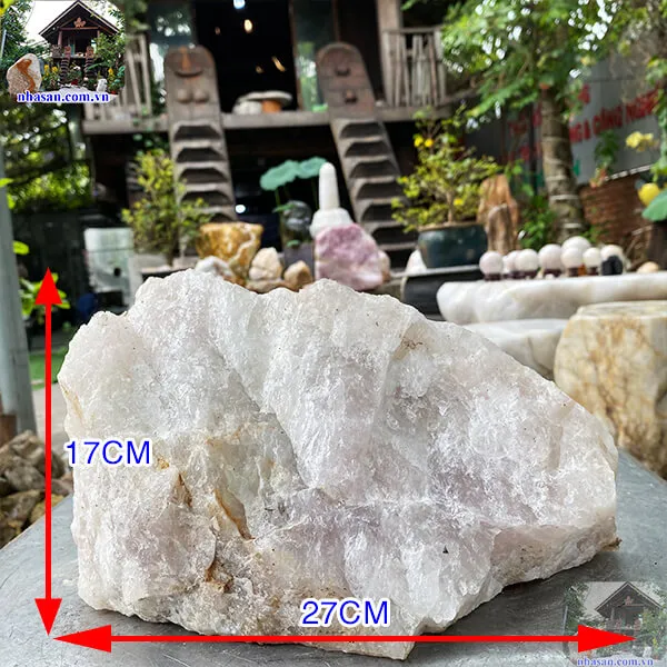 Đá thạch anh hồng thô khối 6.9kg-K137