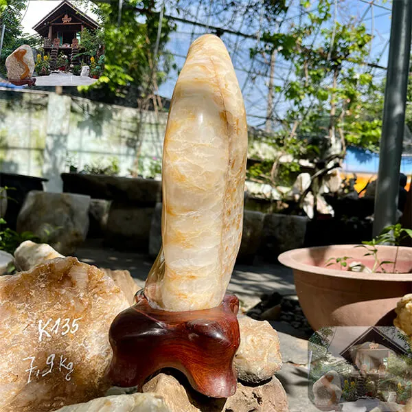Trụ thạch anh bông vàng 7kg, cao 36cm x ngang 20cm x dày 8cm - TAV48