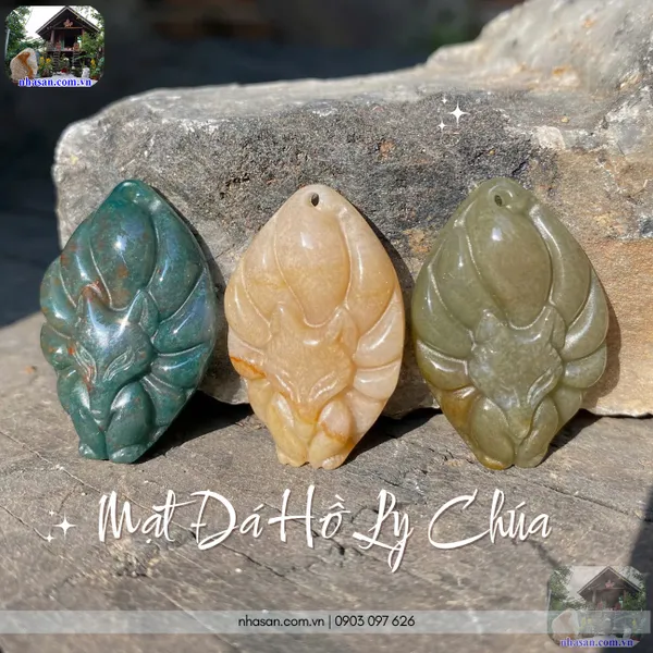 Mặt đá hồ ly chúa nặng khoảng từ 6-7gr, cao 3cm x ngang 2cm - MDC28