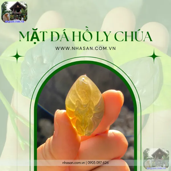 Mặt đá hồ ly chúa nặng khoảng từ 6-7gr, cao 3cm x ngang 2cm - MDC28