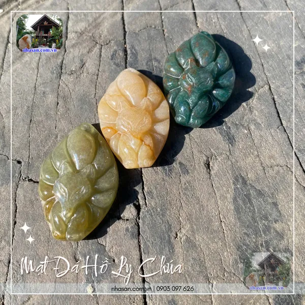 Mặt đá hồ ly chúa nặng khoảng từ 6-7gr, cao 3cm x ngang 2cm - MDC28