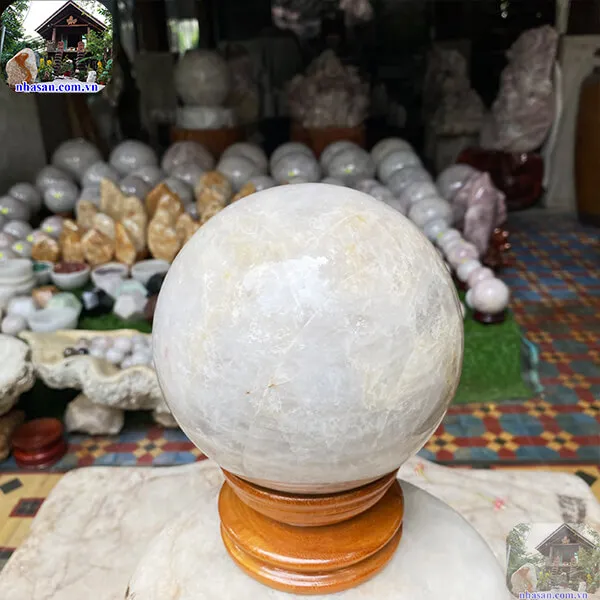 Quả cầu thạch anh hồng 16cm-6kg-QC1137