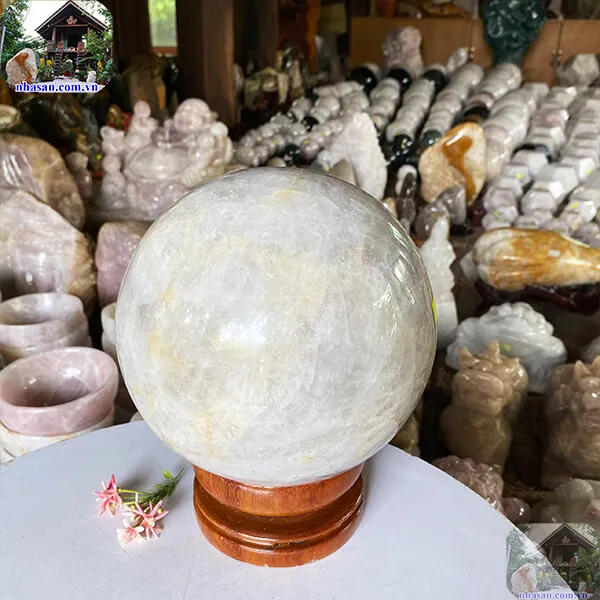 Quả cầu thạch anh hồng 19cm-9.6kg-QC1097