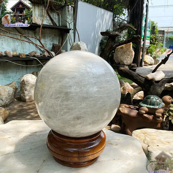 Quả cầu thạch anh trắng 27cm-25.5kg-QC1108