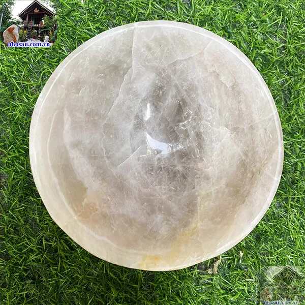 Bát đá thạch anh hồng 1.05kg-14cm B28