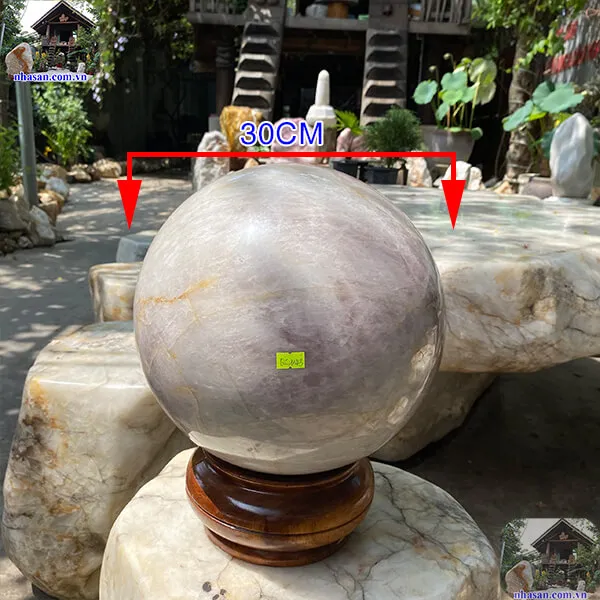 Quả cầu thạch anh hồng 30cm-35.5kg-QC1143