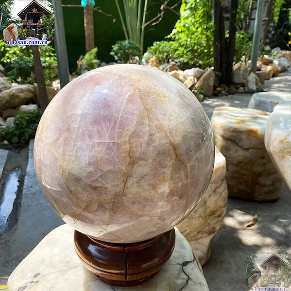 Quả cầu thạch anh hồng 30cm-35.5kg-QC1143