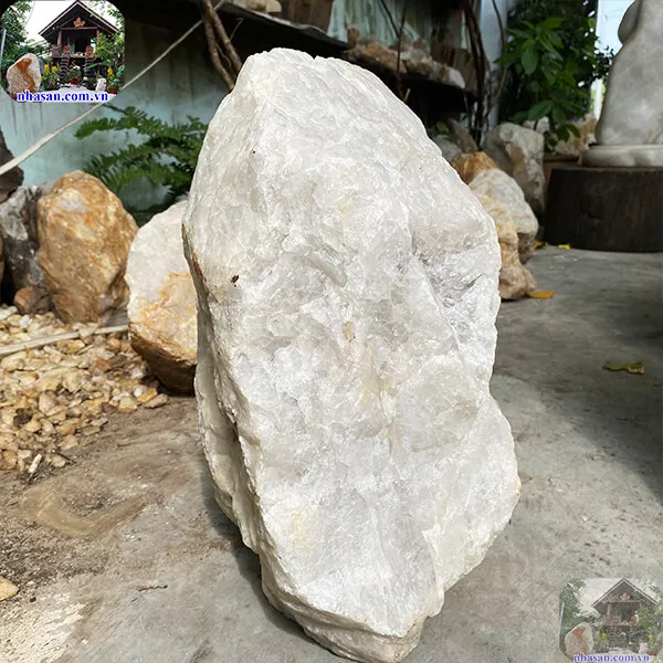 Đá thạch anh trắng thô khối 54kg-K131