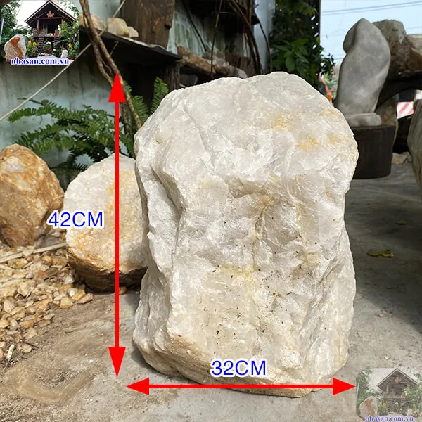 Đá thạch anh trắng thô khối 54kg-K131