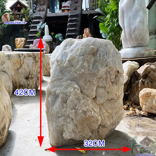 Đá thạch anh trắng thô khối 54kg-K131