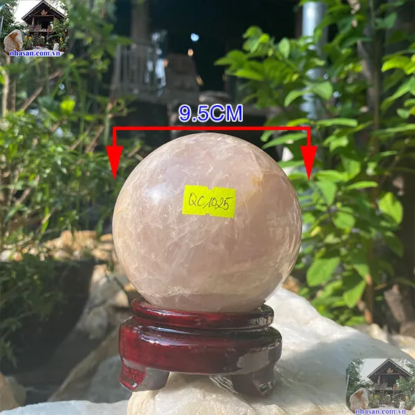 Quả cầu thạch anh hồng 9.5cm-1.12kg-QC1025