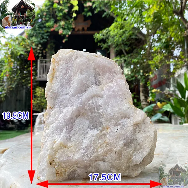 Đá thạch anh hồng thô khối 3.6kg-K136