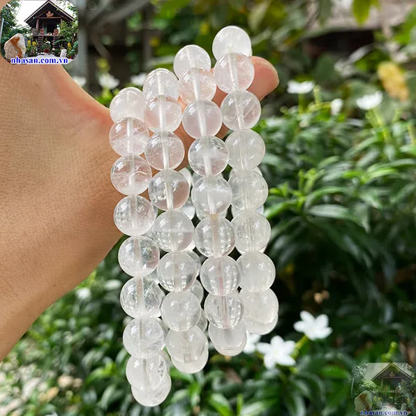 Vòng Tay Đá Thạch Anh Trắng 10 Ly
