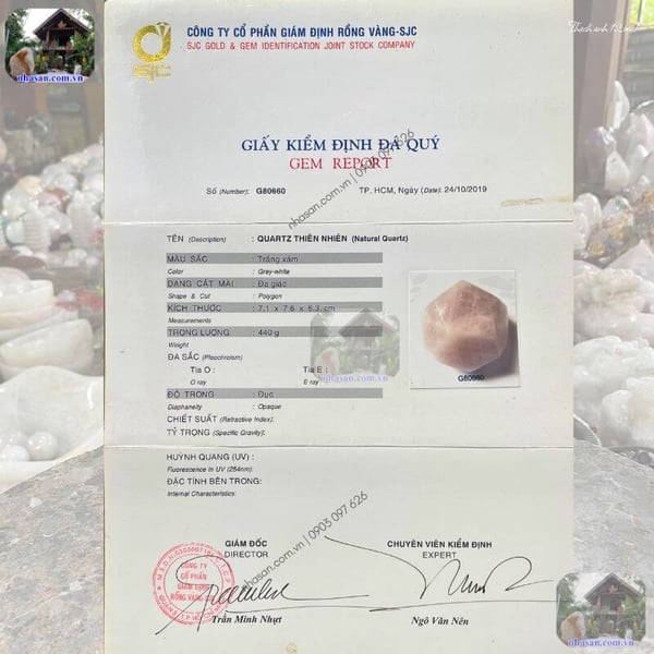 Quả cầu 12 mặt đá thạch anh QC1557-5.5kg-17cm