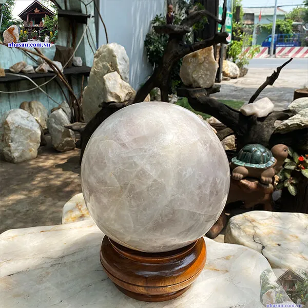 Quả cầu thạch anh hồng 24.5cm-22kg-QC1110