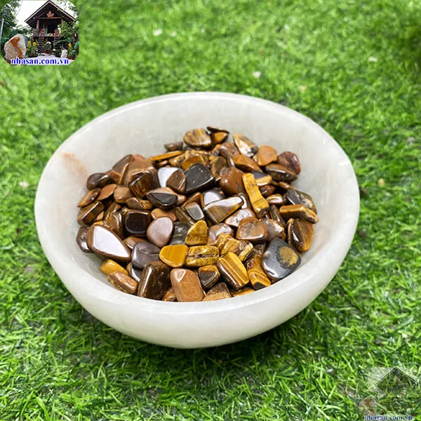 Bát đá thạch anh trắng 1.1kg-14.5cm B26