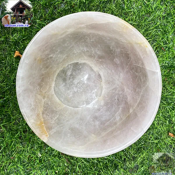 Bát đá thạch anh hồng 1kg-14.5cm B34