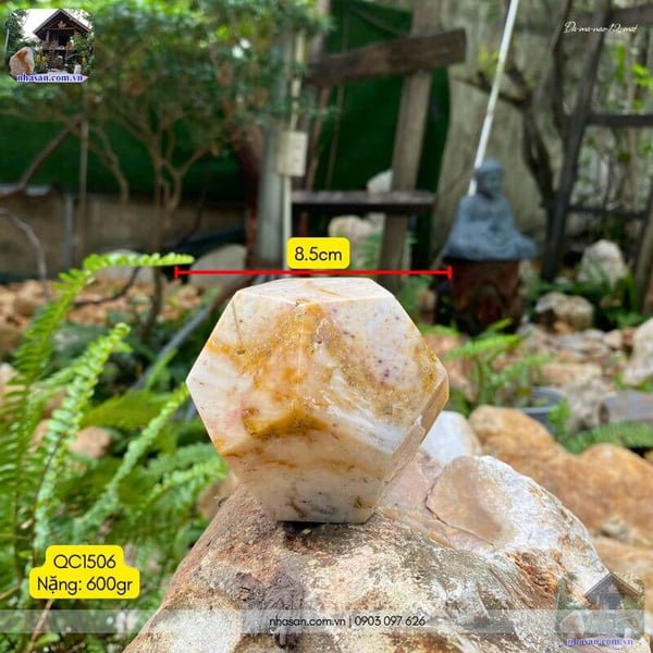 Đá mã não 12 mặt tự nhiên QC1506 - 600gr - 8.5cm