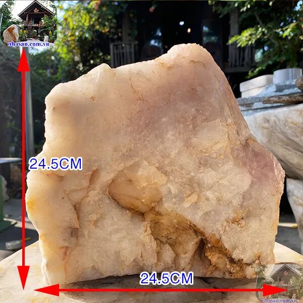 Đá thạch anh hồng thô khối 9.5kg-K140