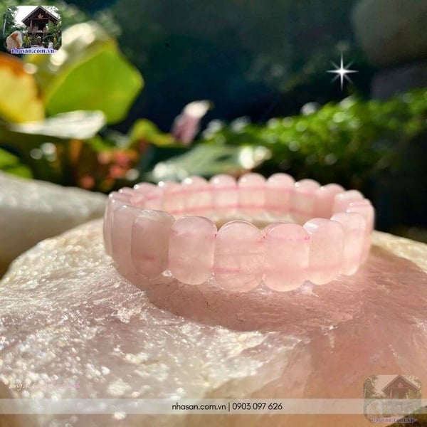 Vòng đá hồng thạch anh 13.5ly (13.5mm)