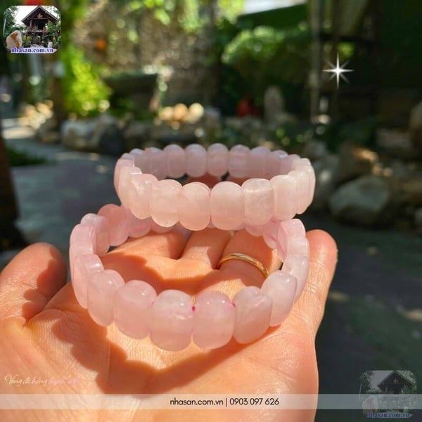 Vòng đá hồng thạch anh 13.5ly (13.5mm)