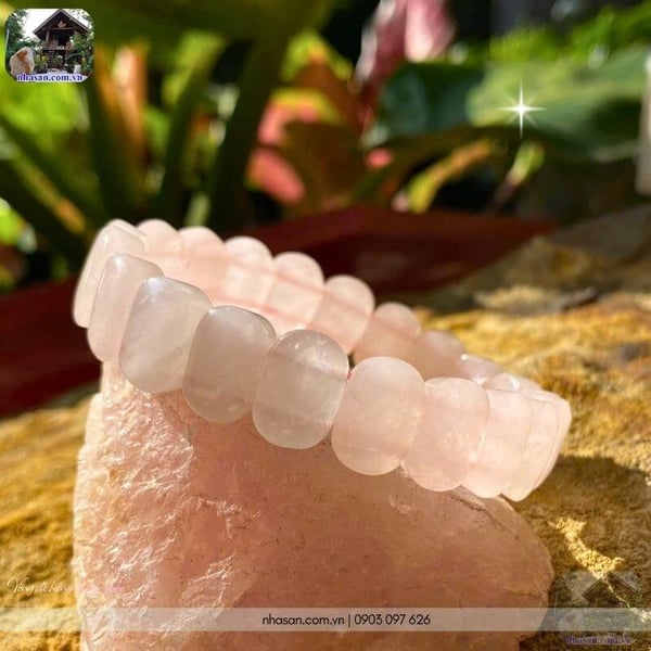 Vòng đá hồng thạch anh 13.5ly (13.5mm)