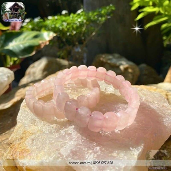 Vòng đá hồng thạch anh 13.5ly (13.5mm)