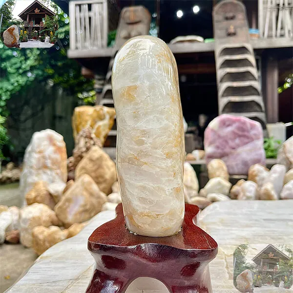 Trụ thạch anh bông vàng 5.6kg, cao 26cm x ngang 19cm - TAV125