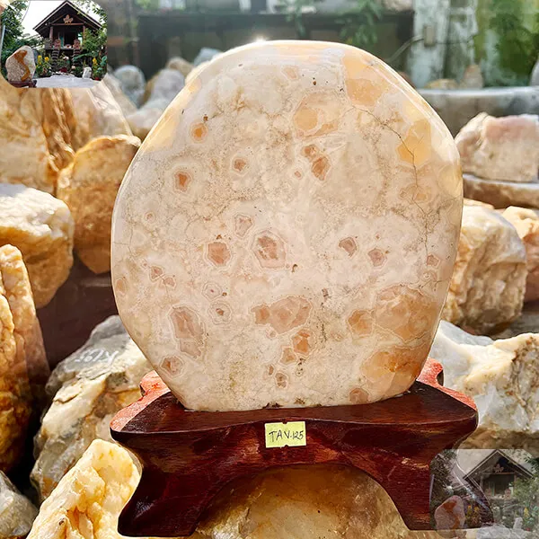 Trụ thạch anh bông vàng 5.6kg, cao 26cm x ngang 19cm - TAV125