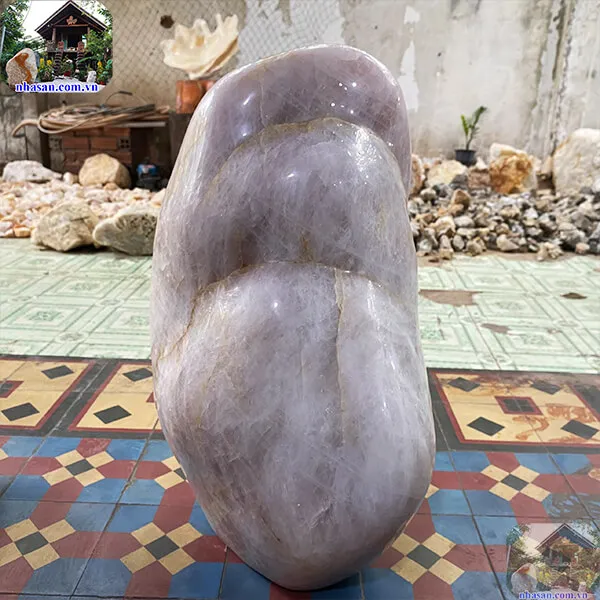 Trụ đá thạch anh hồng 59kg, cao 53cm x ngang 31cm x dày 28cm -T588