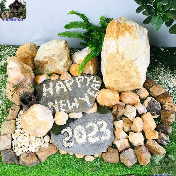Tiểu cảnh đá phong thủy - xu hướng trang trí tết 2023 TC44