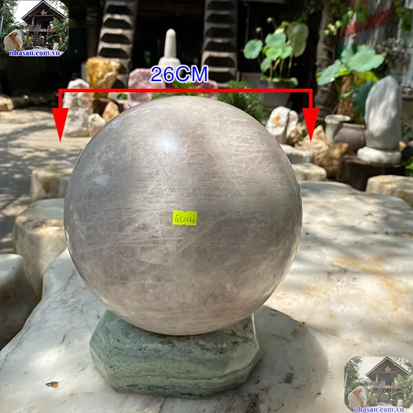 Quả cầu thạch anh hồng 26cm-30kg-QC1146