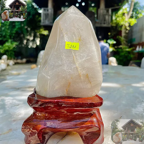 Trụ đá thạch anh ám khói 2.6kg, cao 21cm x ngang 10cm - T211