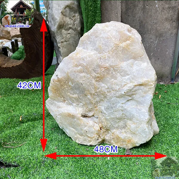Đá thạch anh trắng thô khối 58kg-K127