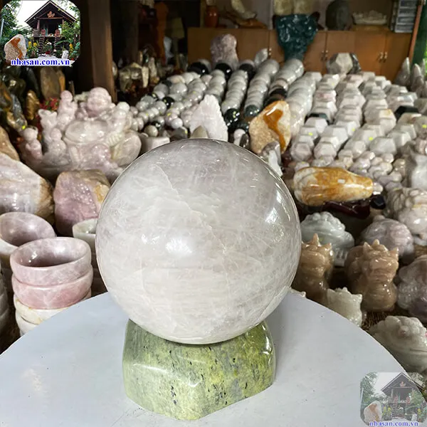 Quả cầu thạch anh hồng 20cm-13.2kg-QC1138