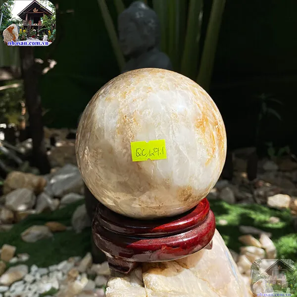 Quả cầu thạch anh bông vàng QC1271-2.06kg-12cm